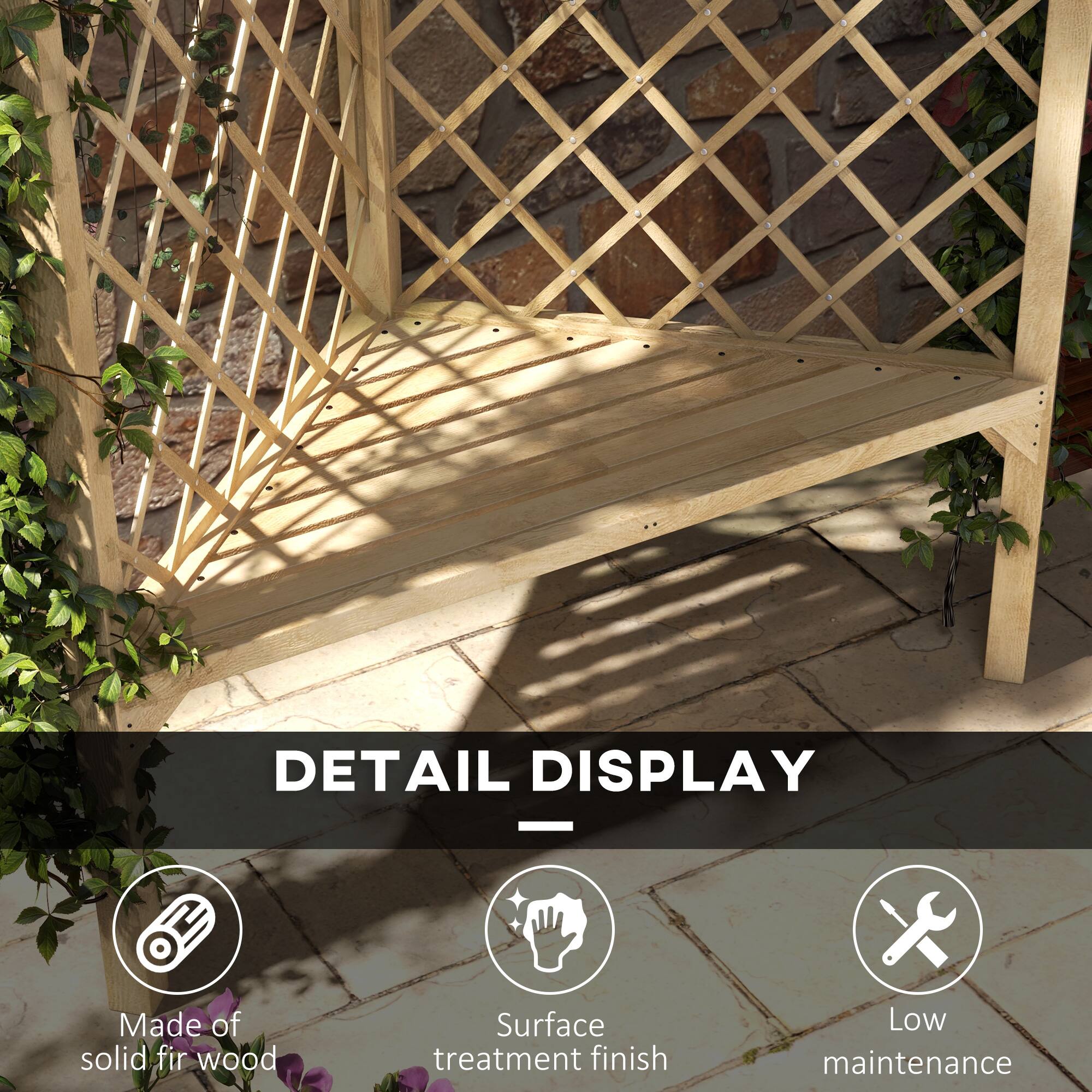 DETAIL DISPLAY

- Made of solid fir wood
- Surface treatment finish
- Low maintenance
