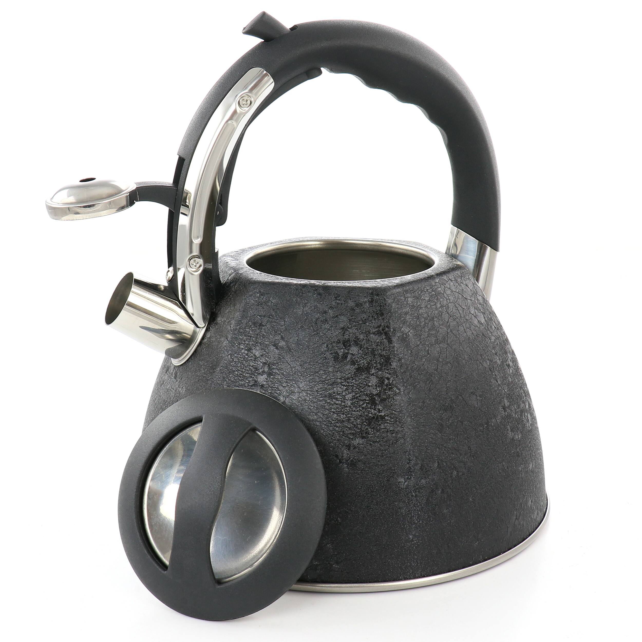 Alt View 1. Mr. Coffee - Mr. Coffee 3 Quart Stainless Steel Whistling Tea Kettle with Stay Cool Handle in Black - Black.