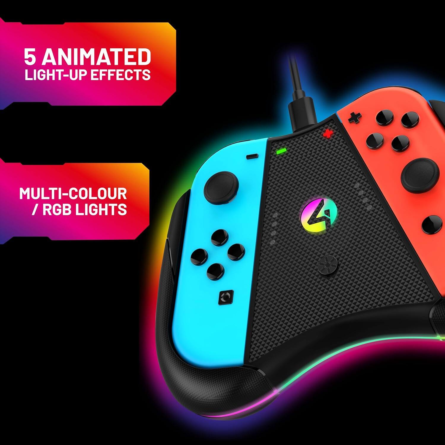 5 Animated Light-Up Effects  
Multi-Colour / RGB Lights