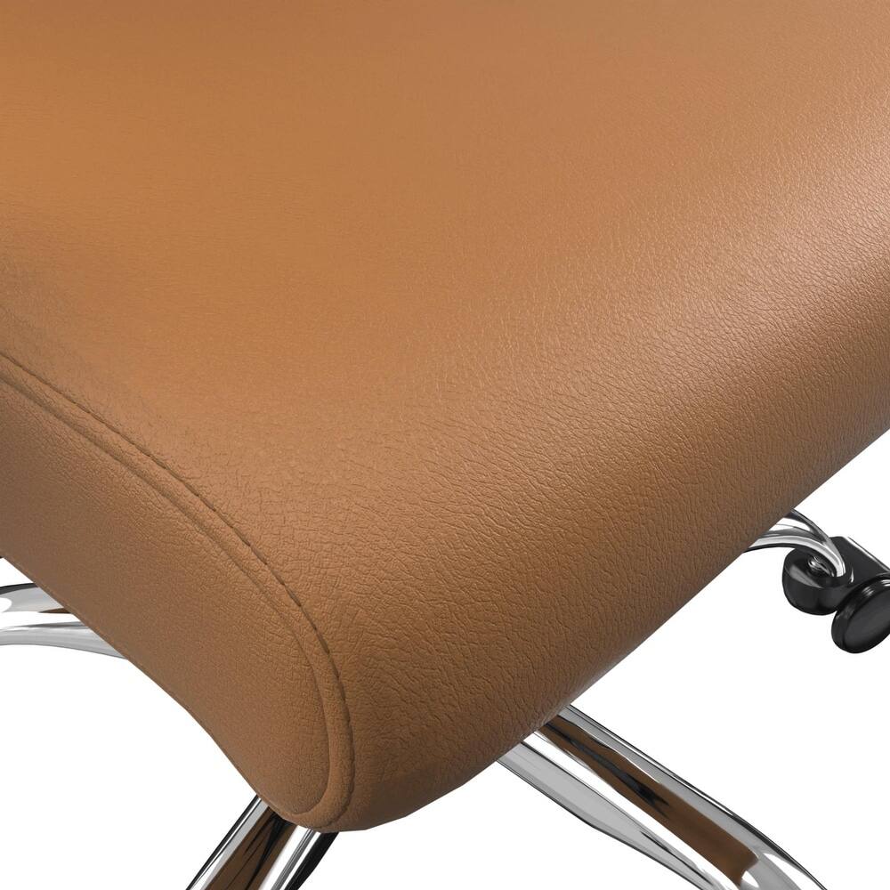 Alt View 6. LeisureMod - Evander Adjustable High-Back Office Chair Upholstered Leather Seat with Swivel and Tilt Ergonomic Desk Chair - Acorn Brown.