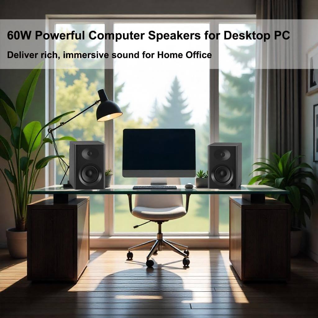 60W Powerful Computer Speakers for Desktop PC  
Deliver rich, immersive sound for Home Office