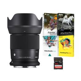 Sigma - 23mm F1.4 DC DN Lens (Canon RF-Mount) Bundle with 64GB Memory Card