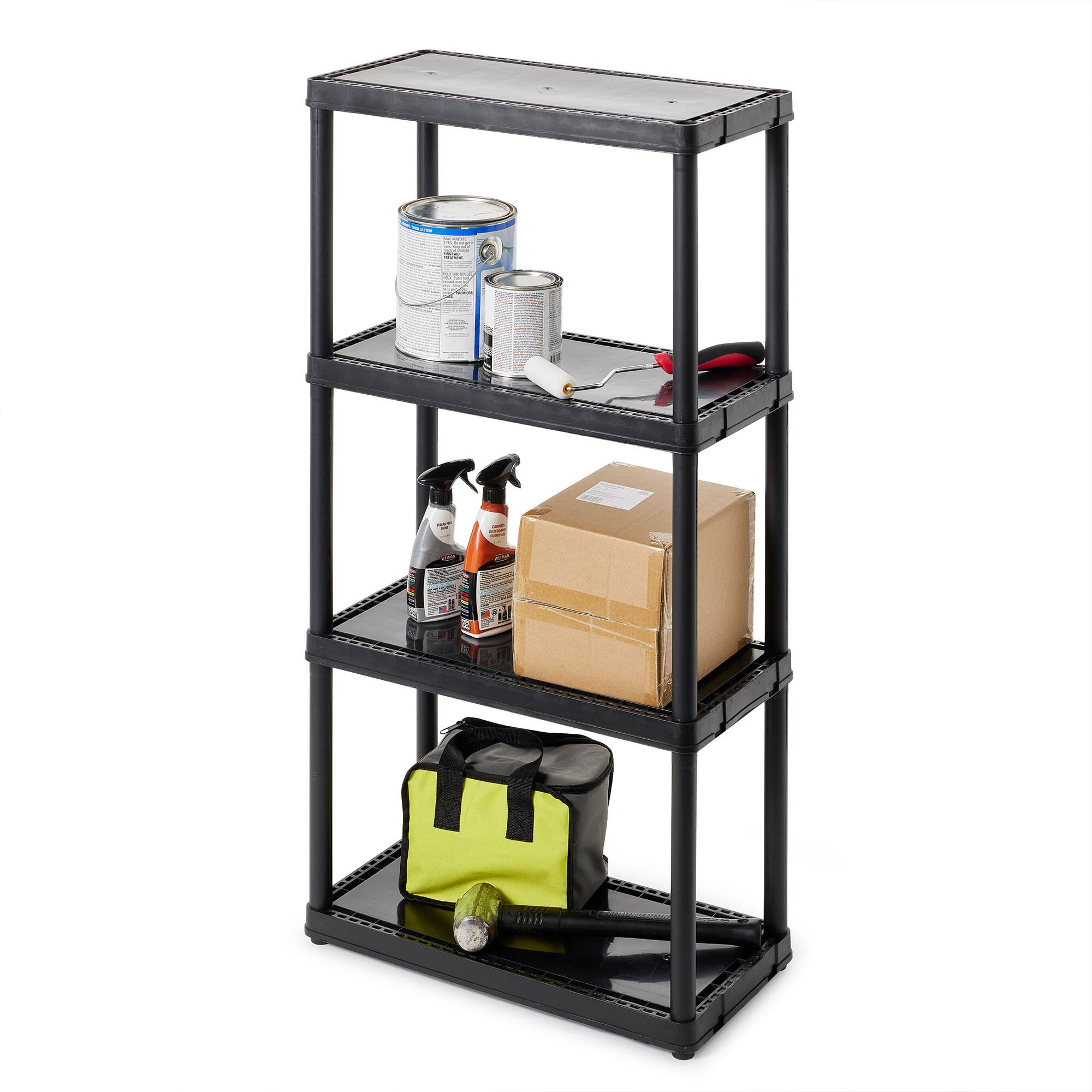 Alt View 5. Gracious Living - Gracious Living 4 Shelf Fixed Height Light Duty Storage Unit, Black (4 Pack) - 4 Shelf - Black.