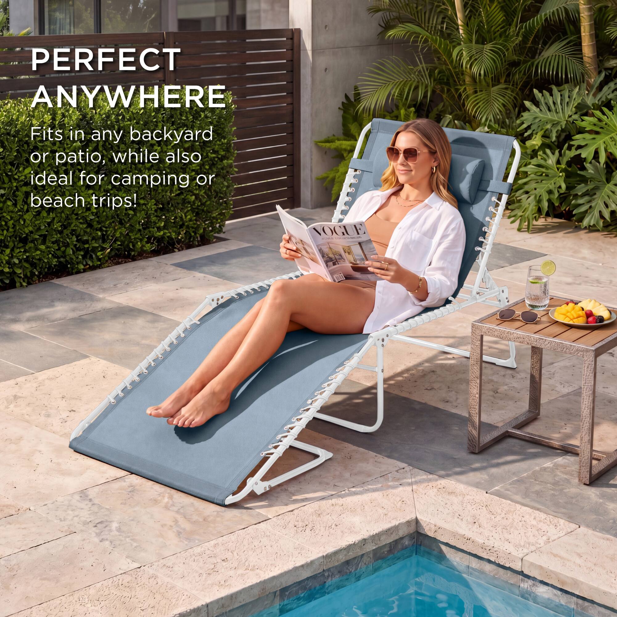 PERFECT ANYWHERE  
Fits in any backyard or patio, while also ideal for camping or beach trips!