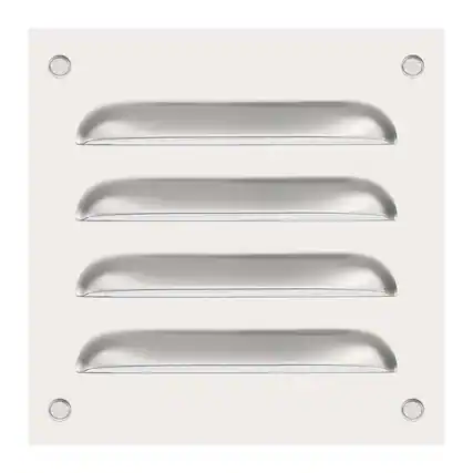 Front. Unique Bargains - 4"x4" Stainless Steel Vent Cover, Screen Air Grille Ventilation Cover HVAC Louvered Grill Built-in Mesh for Home - Silver.