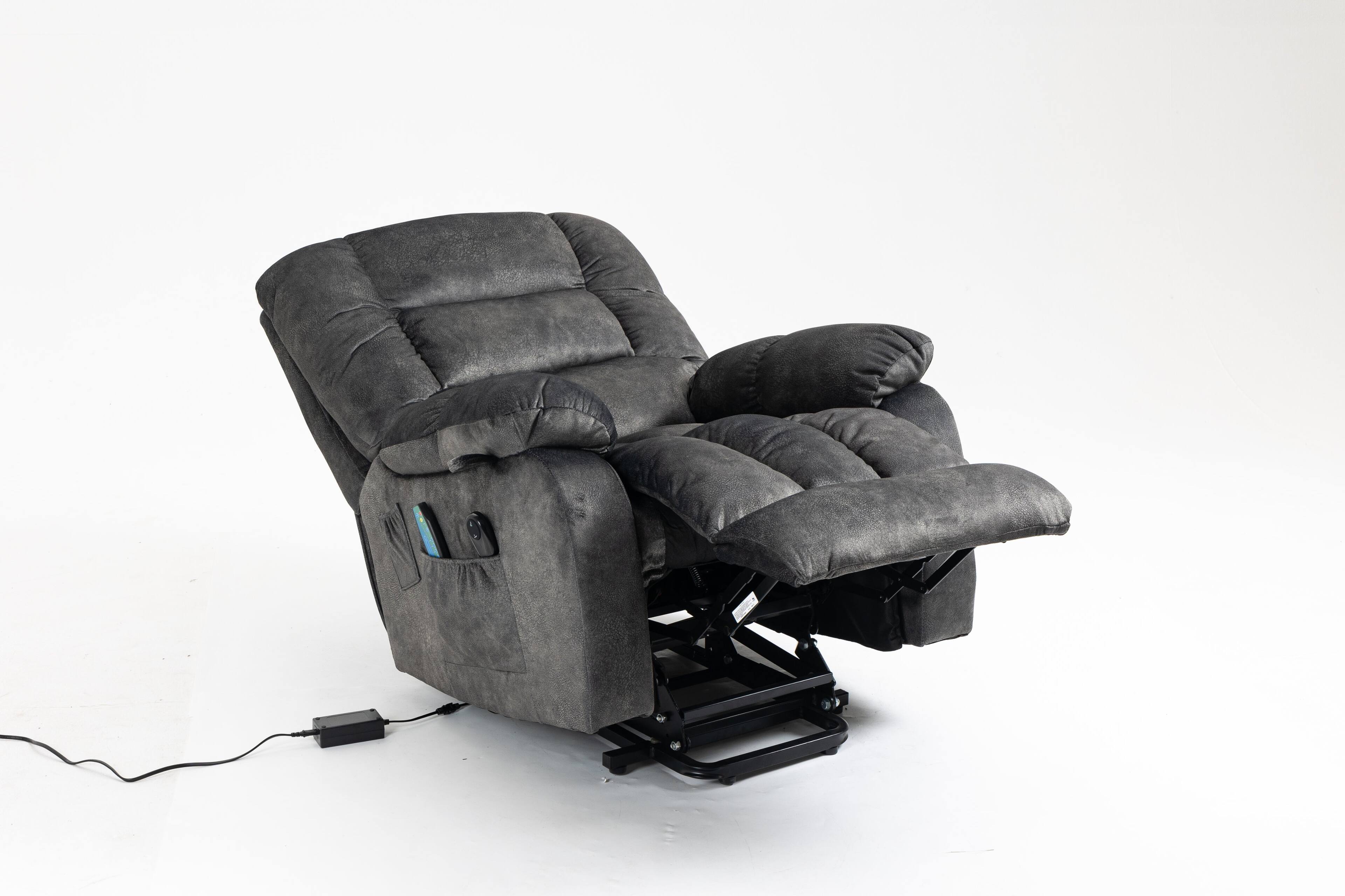 Back. APRILSOUL - Recliners Lift Chair Relax Sofa Chair Living Room Power Electric Reclining for Elderly - Blue.