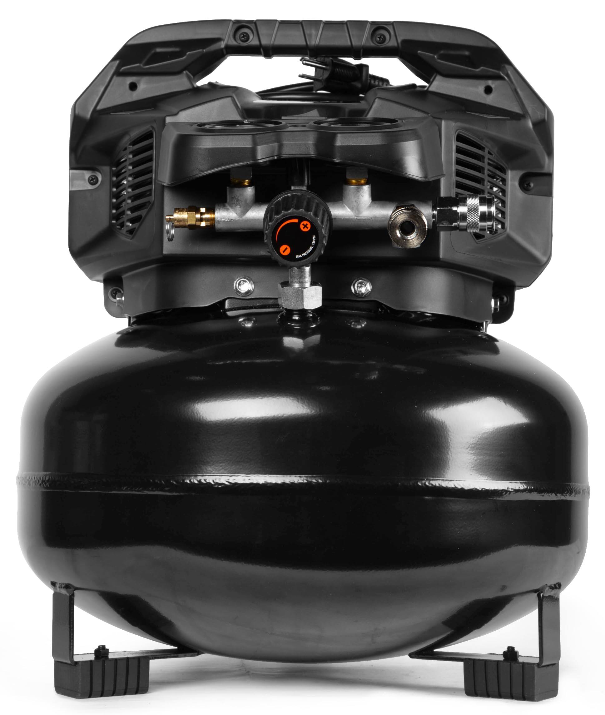 Alt View 3. JETRANSPORT - Air Compressor 6-gallon Oil-free Pancake Style (ap6092). Dual 1 4-inch NPT quick couplers andgauges allow f - Default.