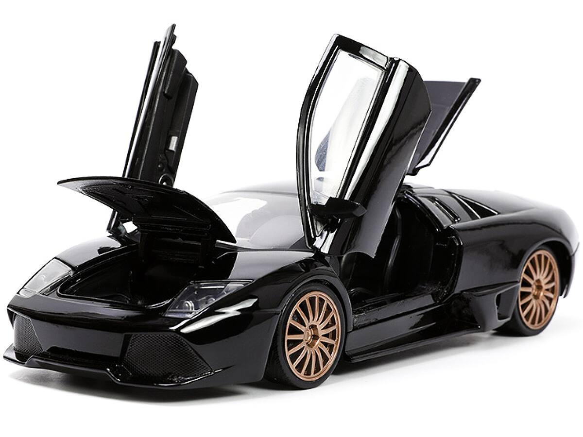 Alt View 1. Jada - Lamborghini Murcielago LP640 Black with Copper Wheels "Hyper-Spec" Series 1/24 Diecast Model Car by Jada.