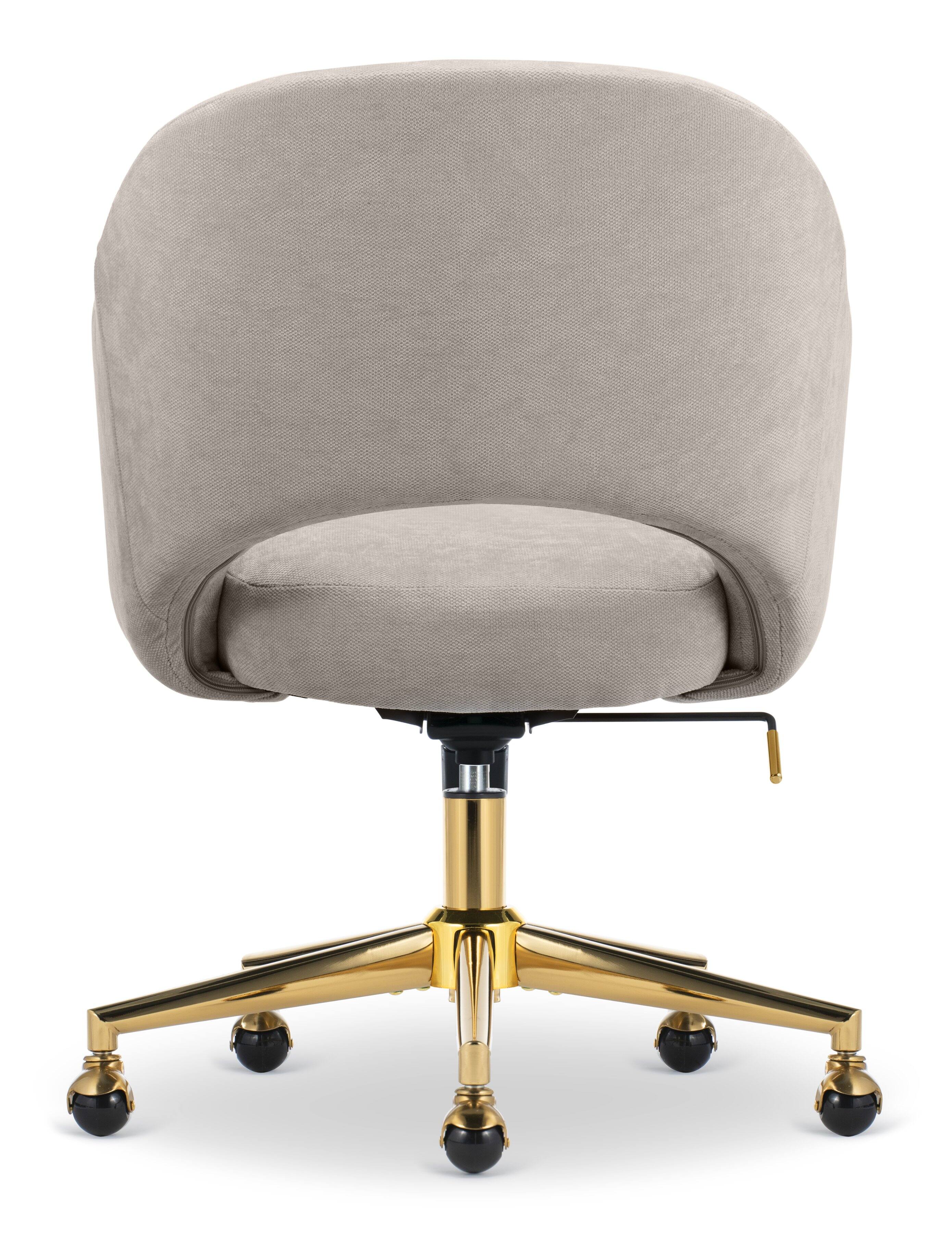 Serta Mia RetroModern Soft Velvet Upholstery Ergonomic Home Office