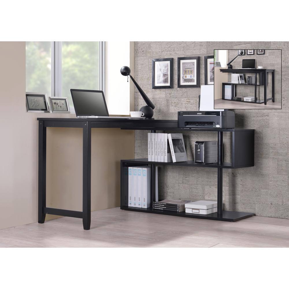 Angle. International Caravan - International Caravan Hamburg Swing Out Desk - Black.