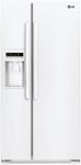 Front. LG - 22.9 Cu. Ft. Side-by-Side Refrigerator with Thru-the-Door Ice and Water - Smooth White.