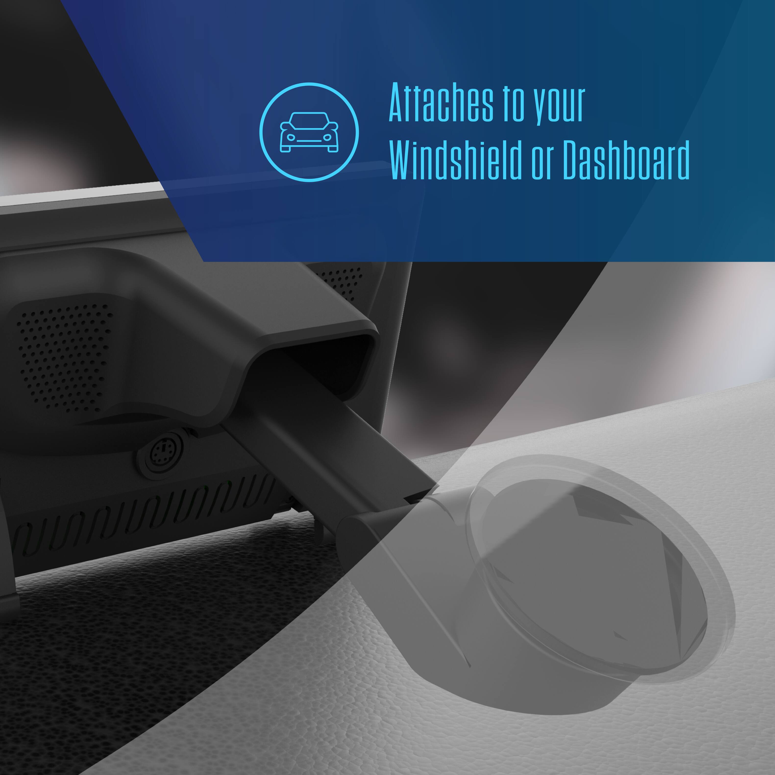 Attaches to your Windshield or Dashboard