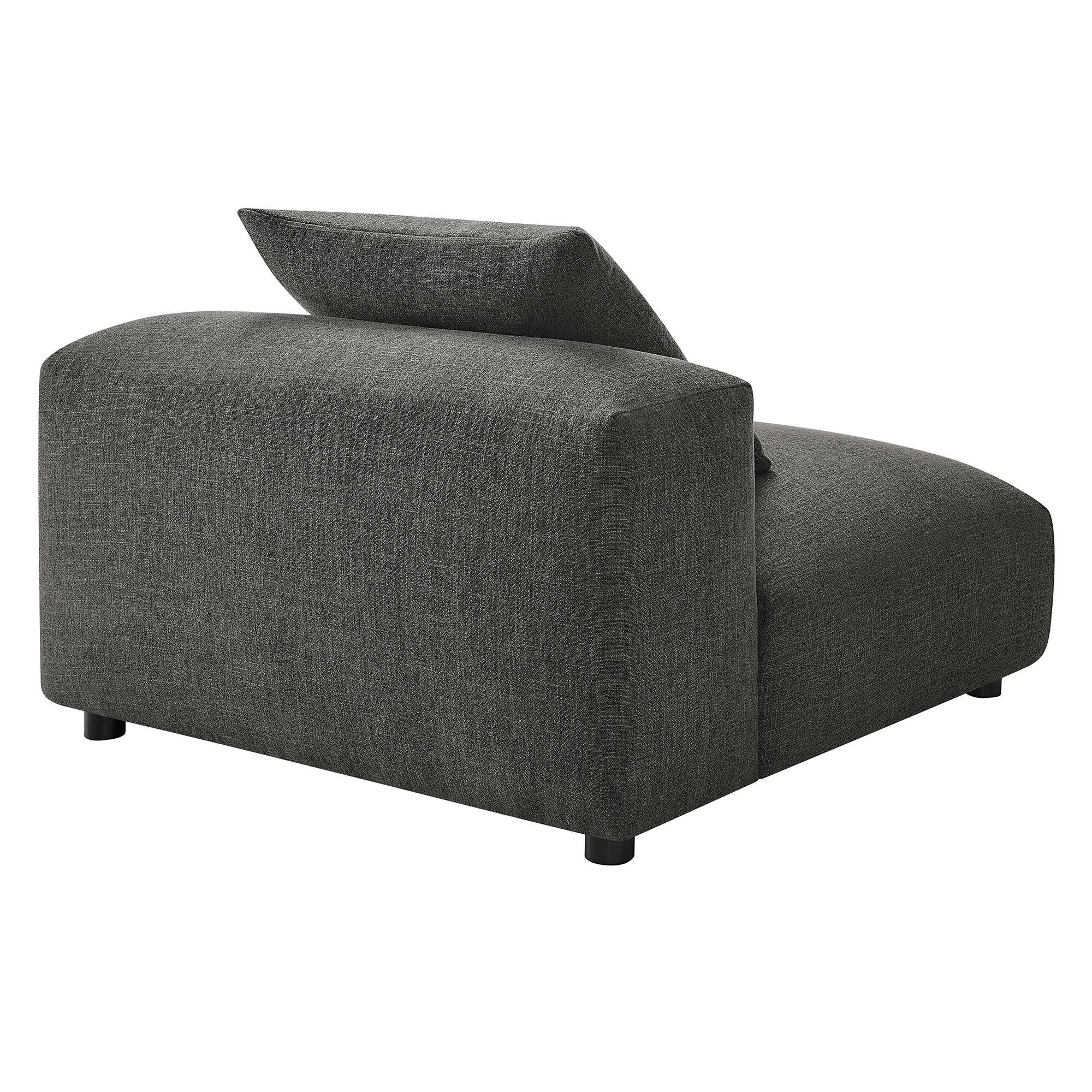 Alt View 4. Modway - Solace Modular Upholstered Fabric Armless Chair by Modway - Charcoal.