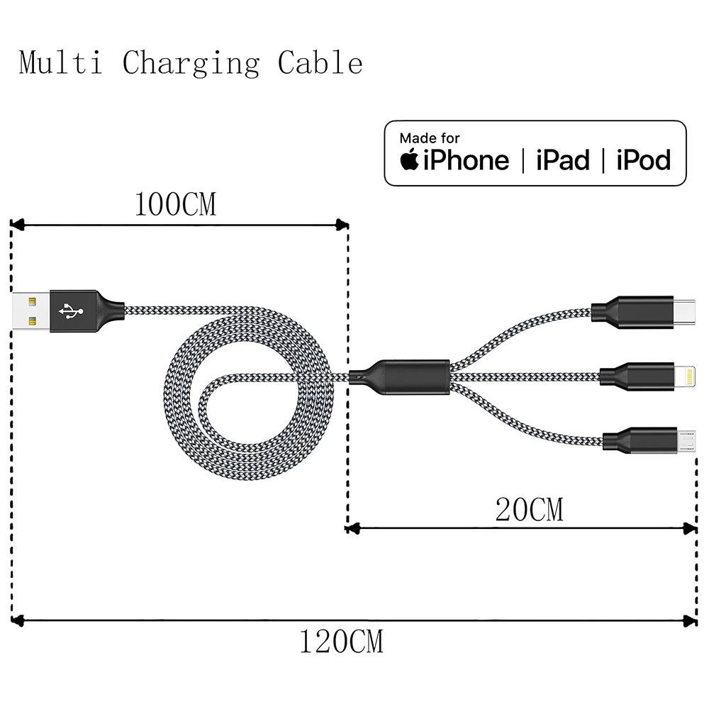 Multi Charging Cable

Made for iPhone | iPad | iPod

100CM

20CM

120CM