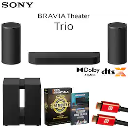 Sony - BRAVIA HTA8 Theater Trio Three-Unit System + BRAVIA SASW9 Theater Sub 9 Wireless Subwoofer & 26-Month Extended Warranty - Black