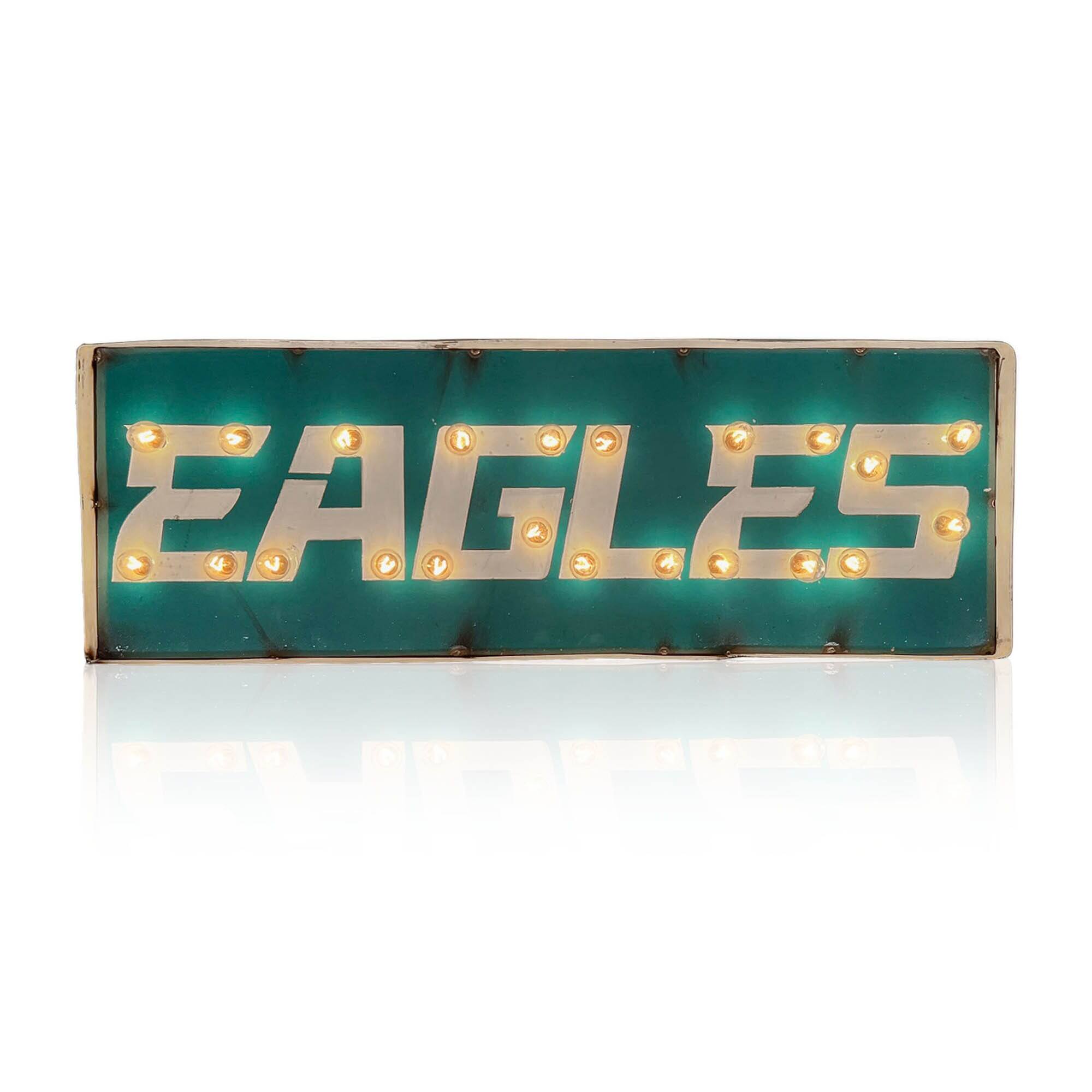 Philadelphia Eagles 25" x 9" Lighted Recycled Metal Street Sign