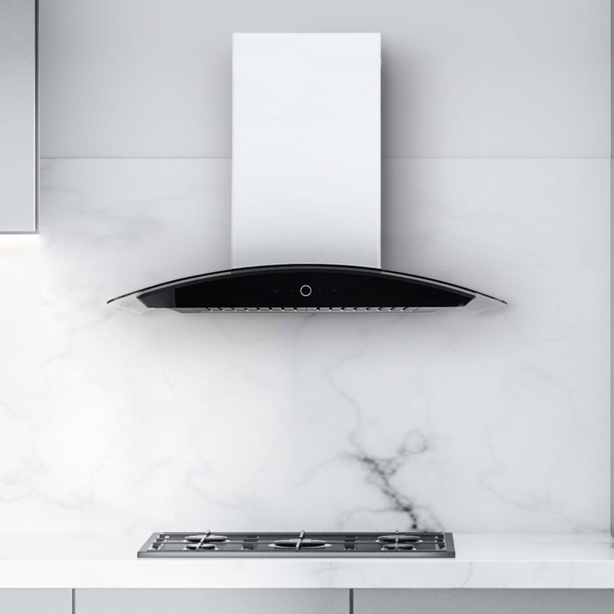 Alt View 2. Hauslane - Hauslane WM-639 30-in Convertible Stainless Steel Wall-Mounted Range Hood - Silver.
