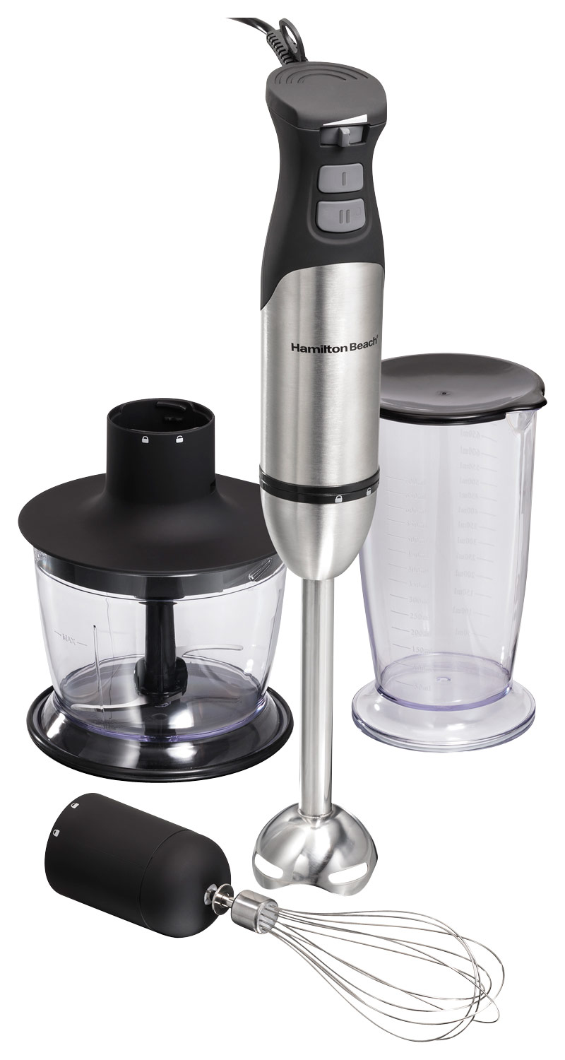 Hamilton Beach 59765 Immersion Hand Blender, 3-Piece, Silver and Stainless  Steel & Wave Crusher Blender, Stainless Steel (54221)