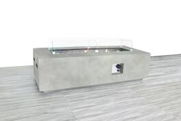 APRILSOUL - Rectangular Concrete Propane Fire Pit Table with Fiber Reinforcement