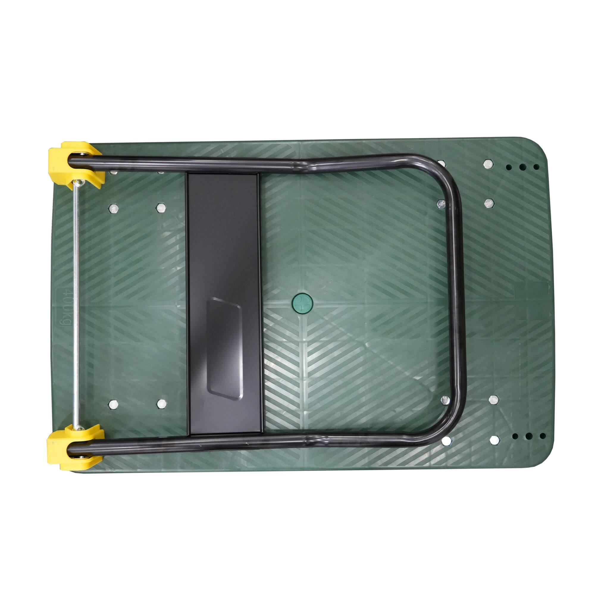 Back. COWLOWN - 880 lbs Foldable Platform Push Hand Truck with 2 Swivel Brake Wheels in Green - Green.