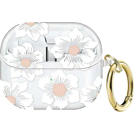 Front. SaharaCase - Venture Series Transparent Case for Samsung Galaxy Buds3, Buds3 Pro and Buds3 FE - Desert Flower.