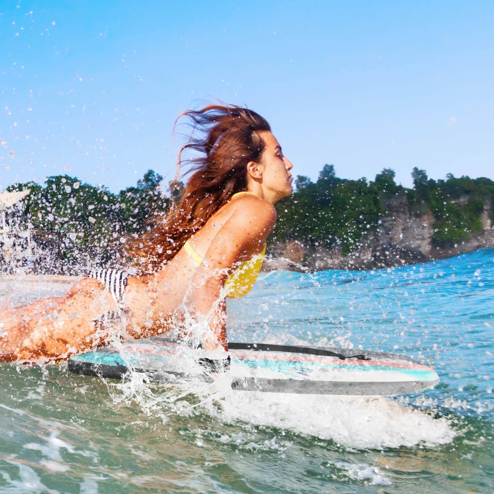 Alt View 8. Costway - Costway 33" Lightweight Body Board with EPS Core XPE Deck HDPE Bottom Crescent Tail - Multi-color.