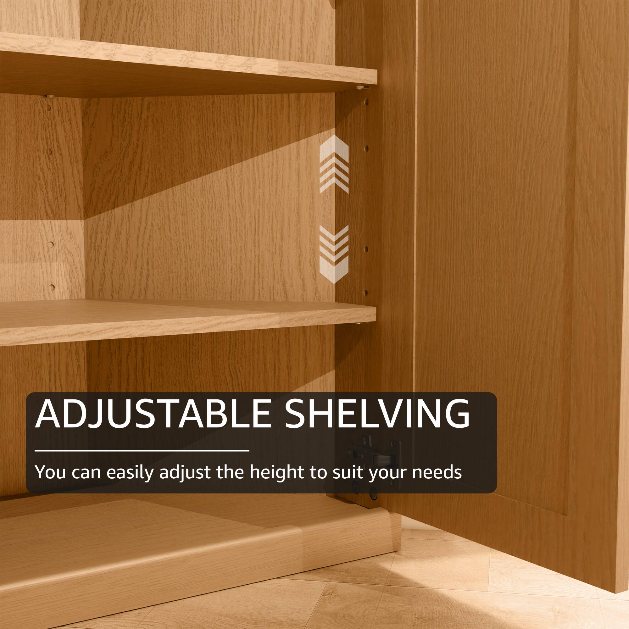 ADJUSTABLE SHELVING  
You can easily adjust the height to suit your needs