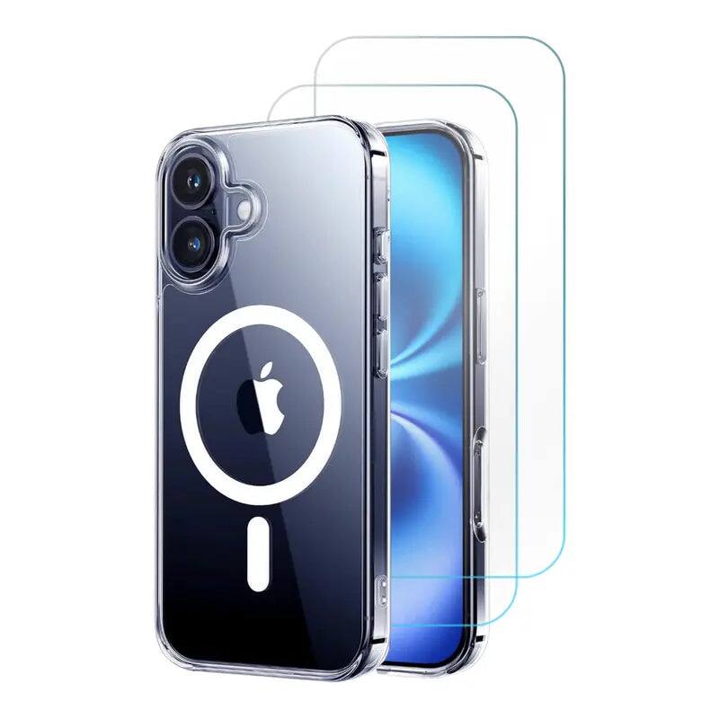 Front. Entronix - Entronix Bundle for iPhone 17 - [Magnetic] Clear Case & 2 Screen Protectors - Clear.