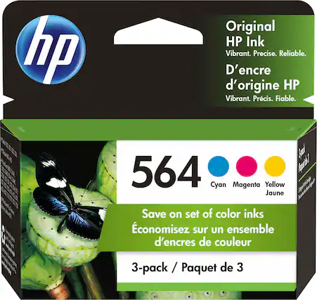Front. HP - 564 3-Pack Ink Cartridges - Cyan/Magenta/Yellow.