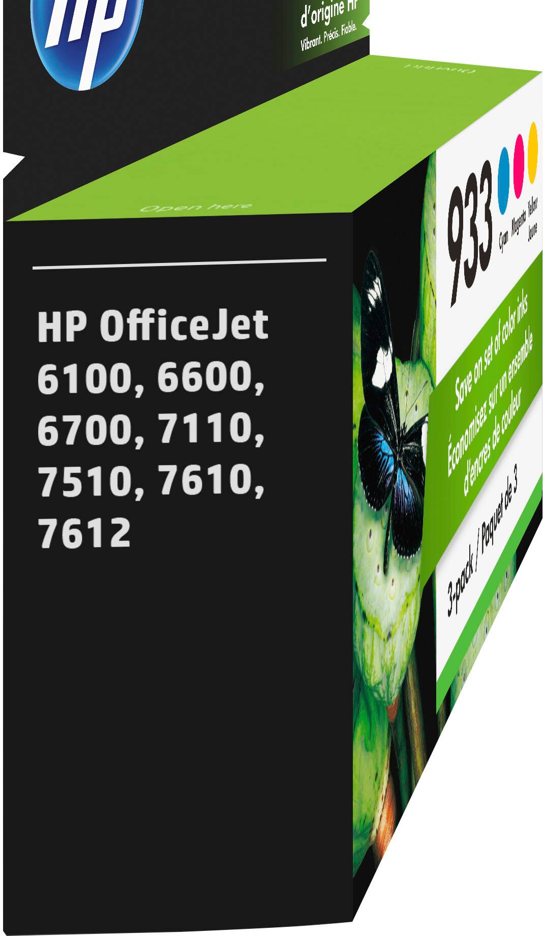 Alt View 1. HP - 933 3-Pack Standard Capacity Ink Cartridges - Cyan/Magenta/Yellow.
