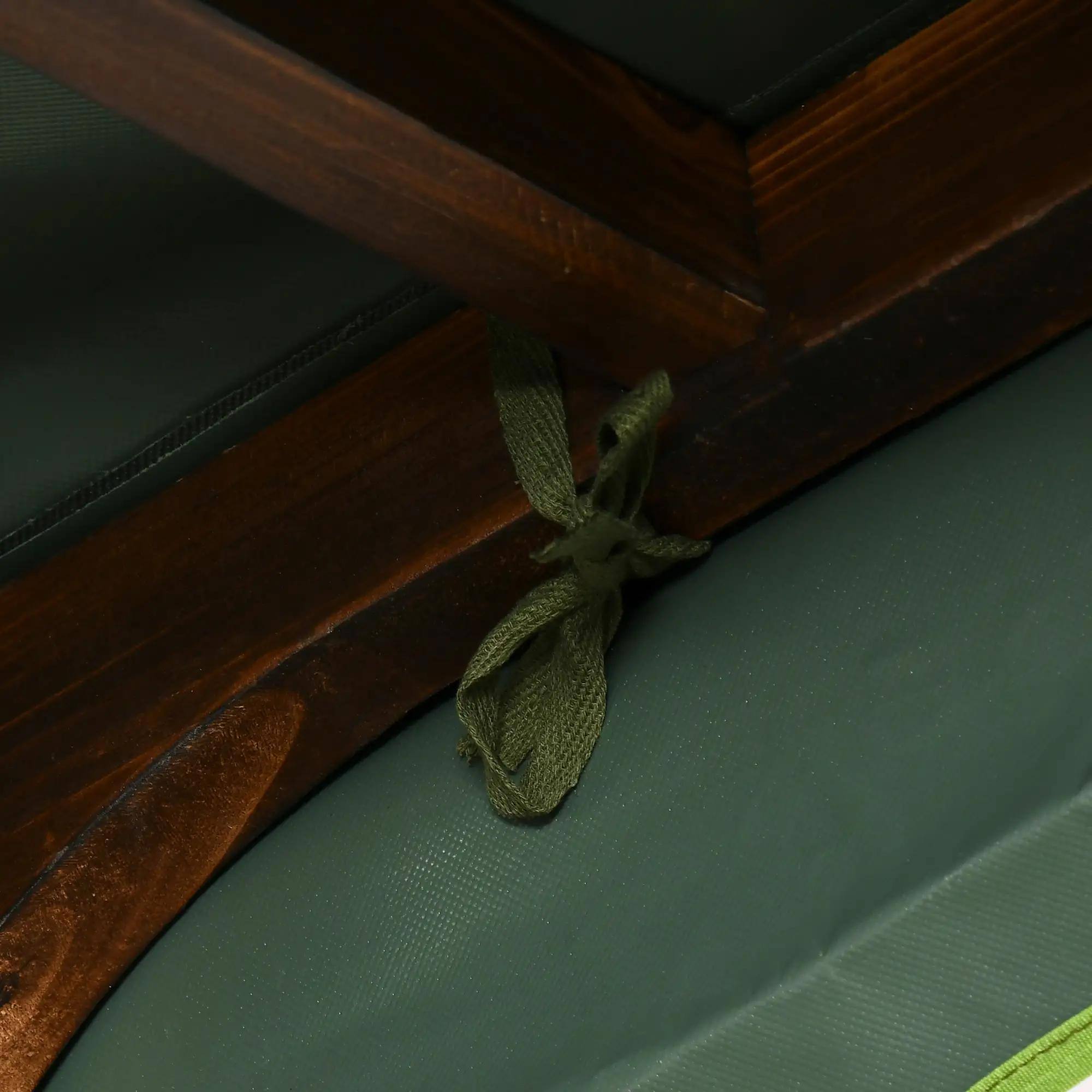 Alt View 1. Resenkos - Resenkos Dual-Seater Swing Bench, Outdoor Wooden Deck Seat With Retractable Umbrella & Side Shelves, Carbonised Finish.