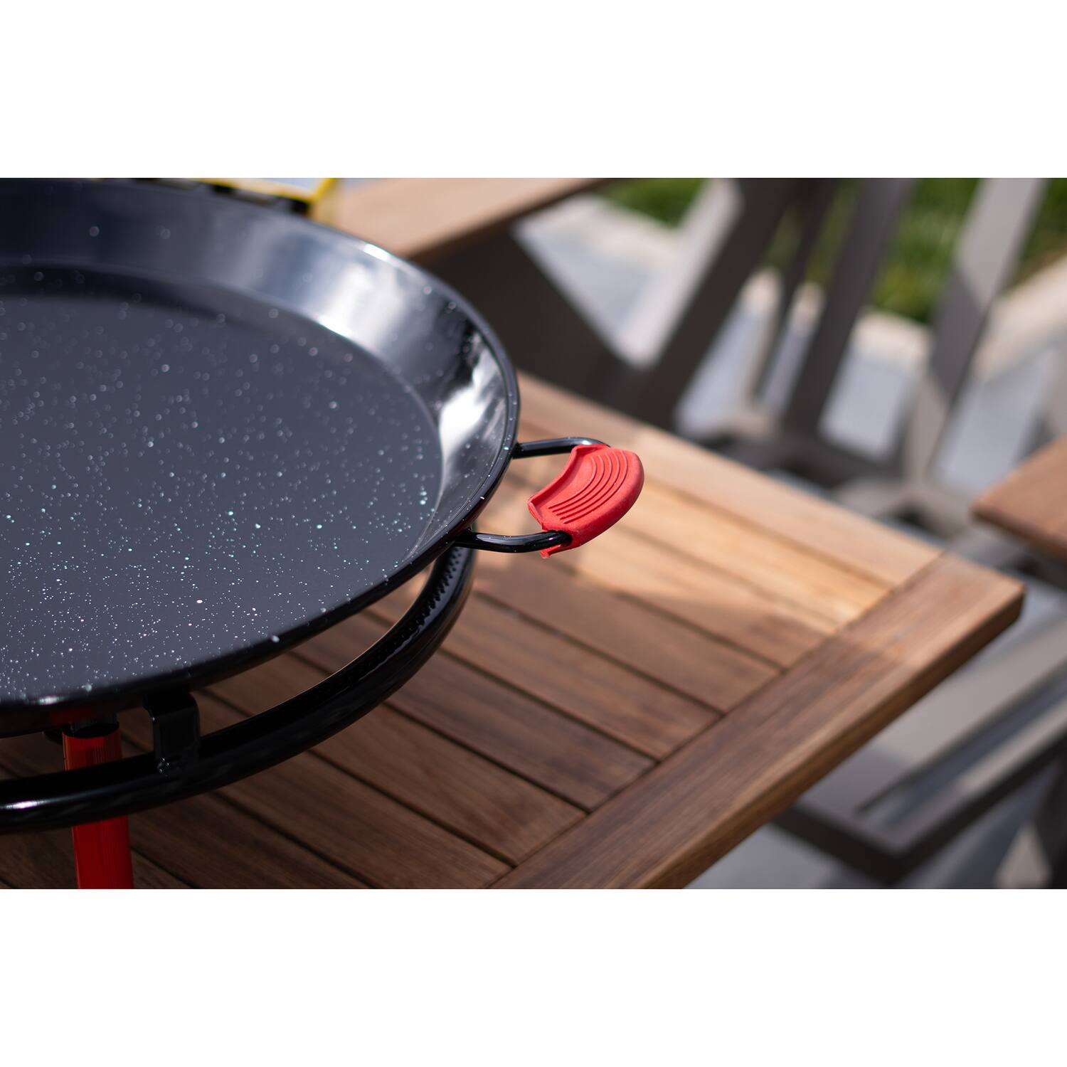 Angle. Ringg - Flame Series Pro Outdoor Propane Flat Top Cooking Kit, 24" Triple Burner, Tabletop Stand - Multicolored.