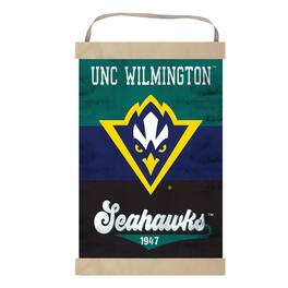 Jardine - UNC Wilmington Seahawks Reversible Retro Logo Banner Sign - Teal