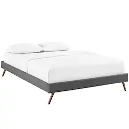 Modway - Loryn Fabric Queen Bed Frame with Round Splayed Legs - Gray