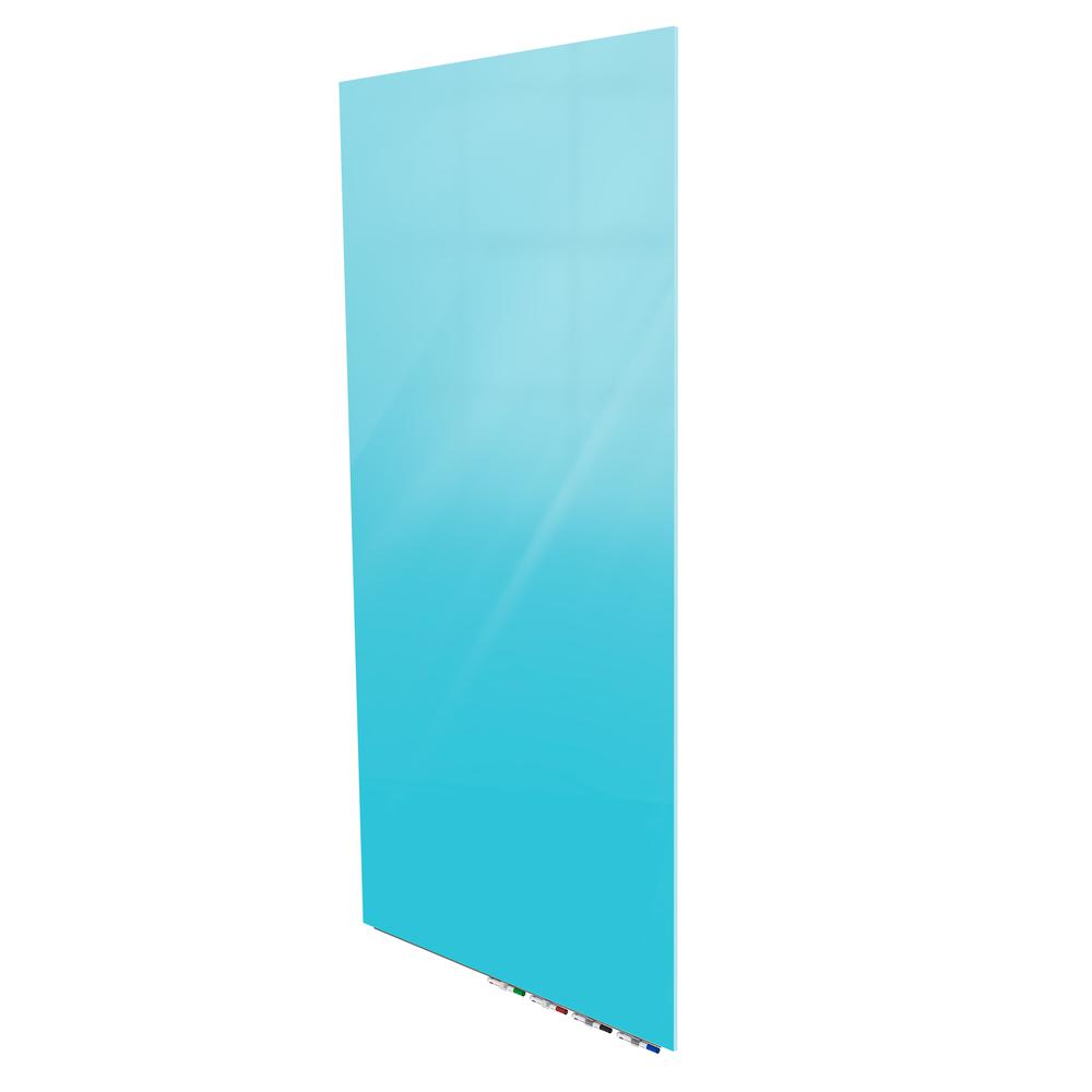 Angle. Ghent - Ghent Aria 3'H x 2'W Magnetic Glass White Board, Gray Surface, Vertical, 4 Rare Earth Magnets, 4 Markers and Eraser - Gray.