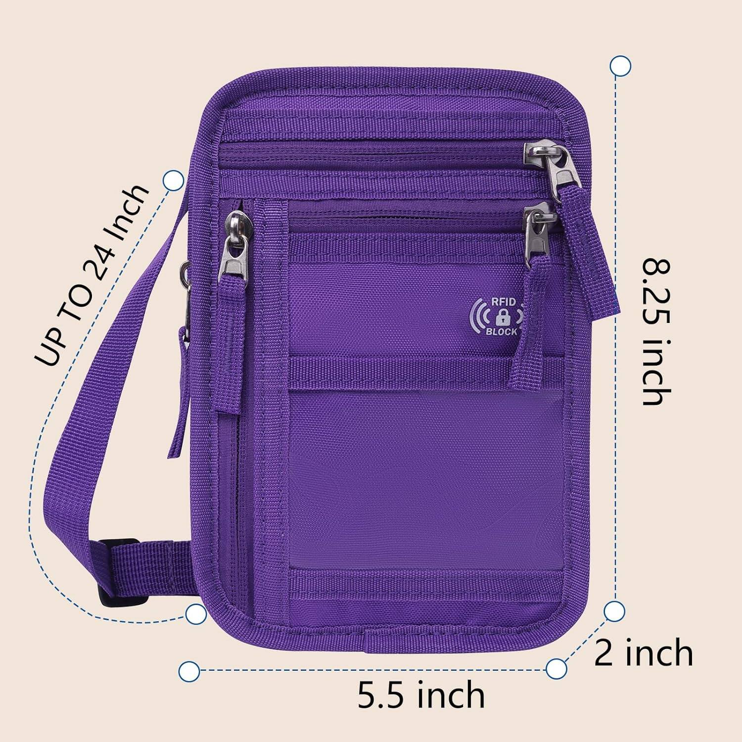 - UP TO 24 Inch
- 8.25 Inch
- 5.5 Inch
- 2 Inch
- RFID BLOCK