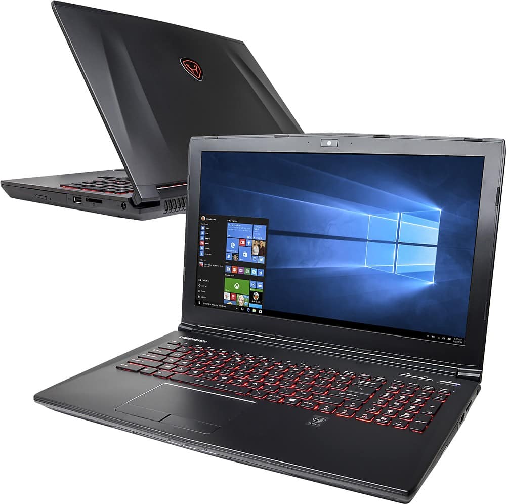 Front. CyberPowerPC - Fangbook IV 17.3" Laptop - Intel Core i7 - 16GB Memory - 1TB Hard Drive + 120GB Solid State Drive - Gray.