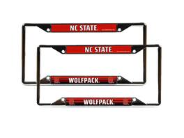 Rico Industries - North Carolina NC State Wolfpack Chrome EZ View License Plate Frame - Set of 2 Frames - Multi