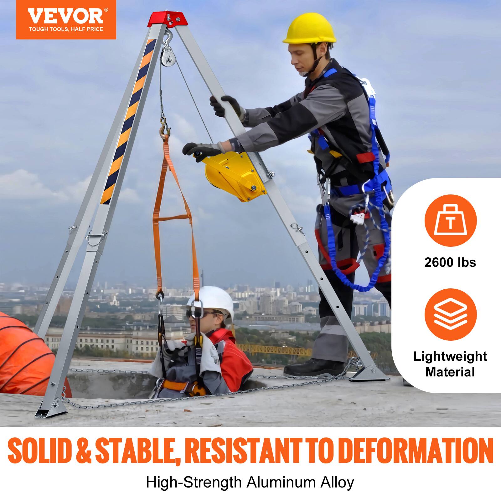 VEVOR TOUGH TOOLS, HALF PRICE

2600 lbs Lightweight Material

SOLID & STABLE, RESISTANT TO DEFORMATION

High-Strength Aluminum Alloy