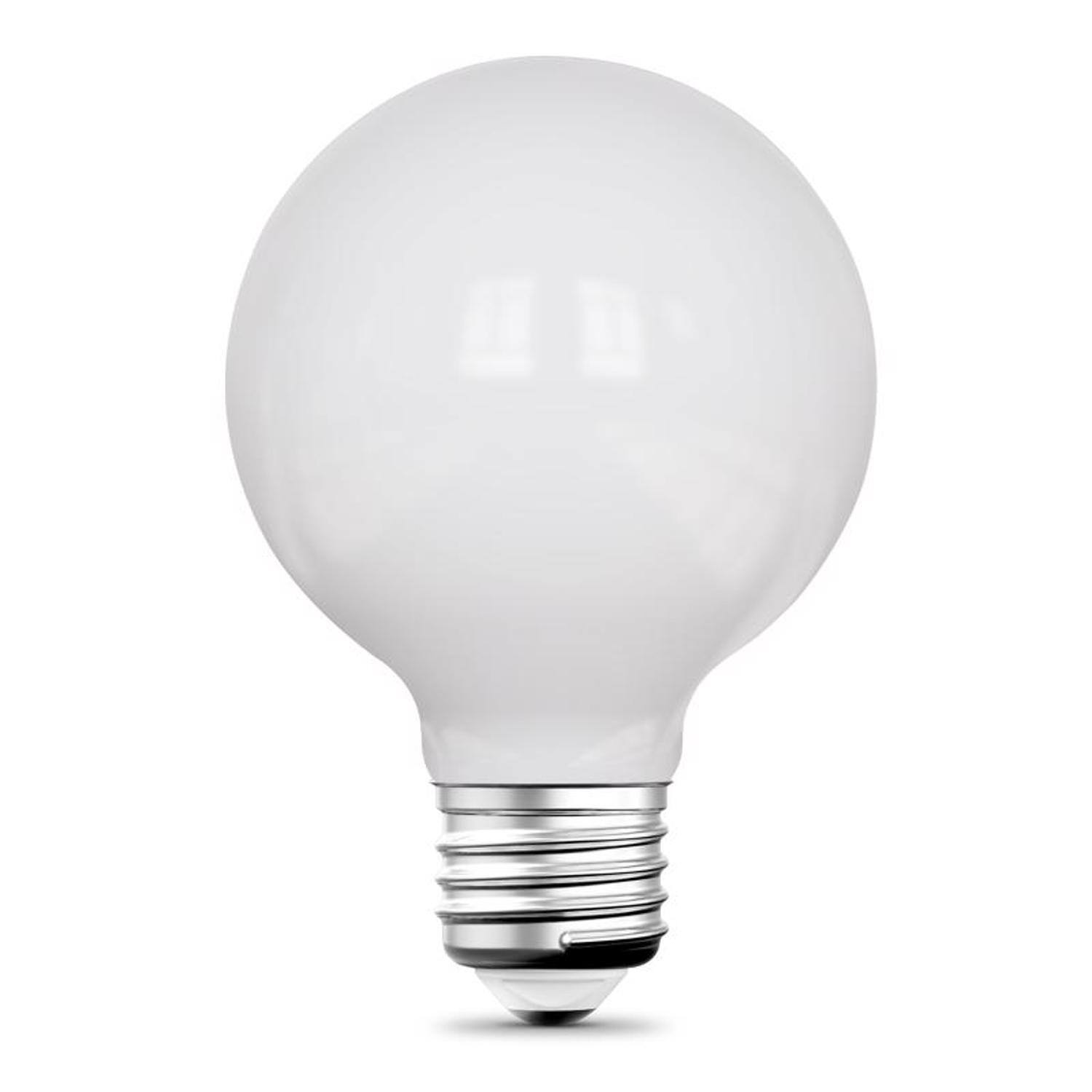 Angle. FEIT ELECTRIC - Feit G25 E26 (Medium) LED Bulb Adjustable White 60 Watt Equivalence 1 pk.