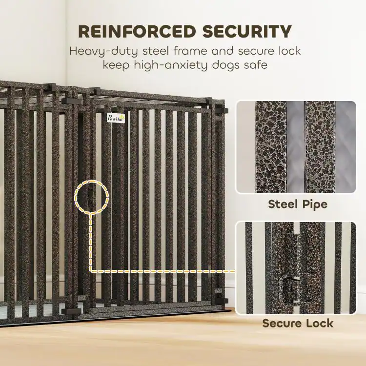 PULUZ 83 inchL Heavy Duty Dog Crate, Extra Large Dog Kennel with ...