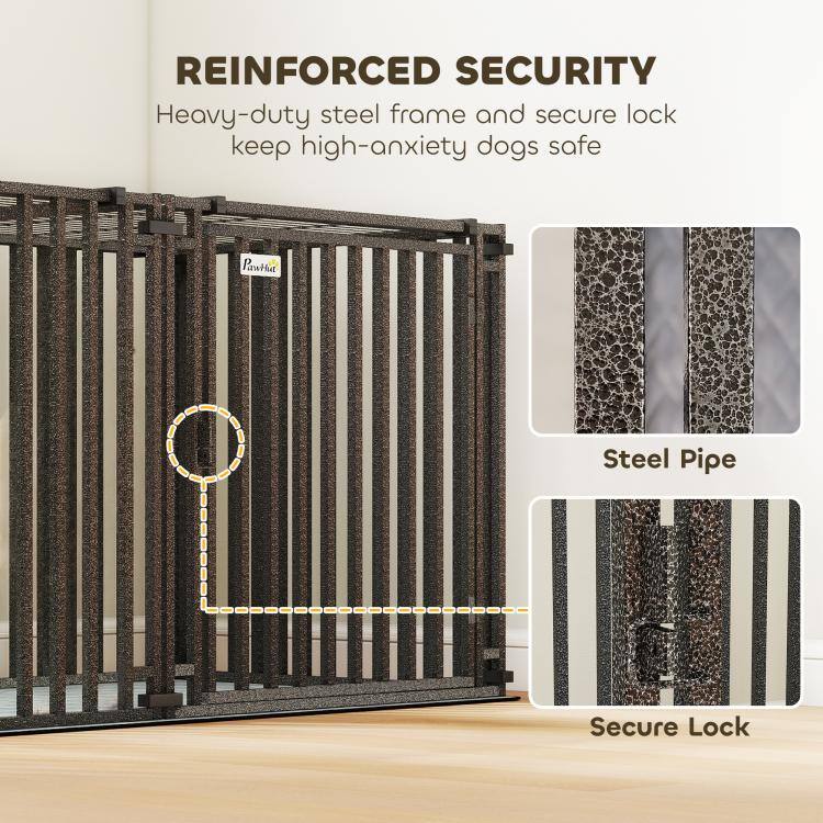 REINFORCED SECURITY  
Heavy-duty steel frame and secure lock keep high-anxiety dogs safe

PawHia

Steel Pipe

Secure Lock