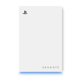 Seagate - Game Drive for PlayStation Consoles 5TB External USB 3.2 Gen 1 Portable Hard Drive with Blue LED Lighting - White