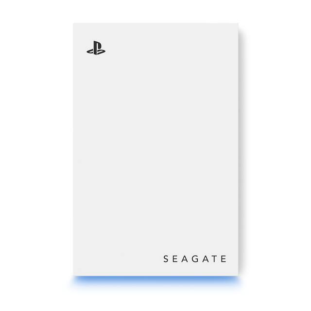 Seagate - Game Drive for PlayStation Consoles 2TB External USB 3.2 Gen 1 Portable Hard Drive with Blue LED Lighting - White