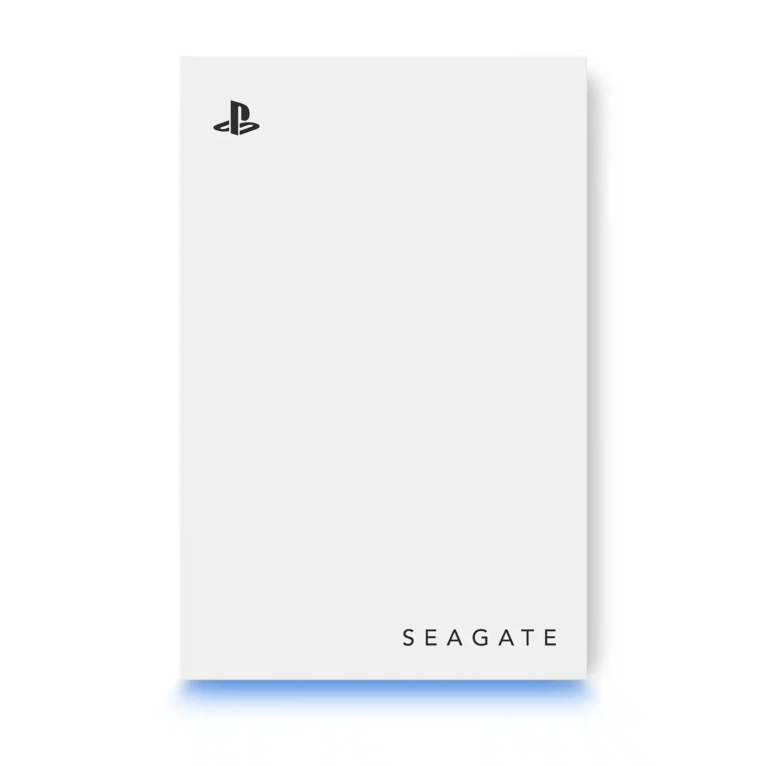 Front. Seagate - Game Drive for PlayStation Consoles 2TB External USB 3.2 Gen 1 Portable Hard Drive with Blue LED Lighting - White.
