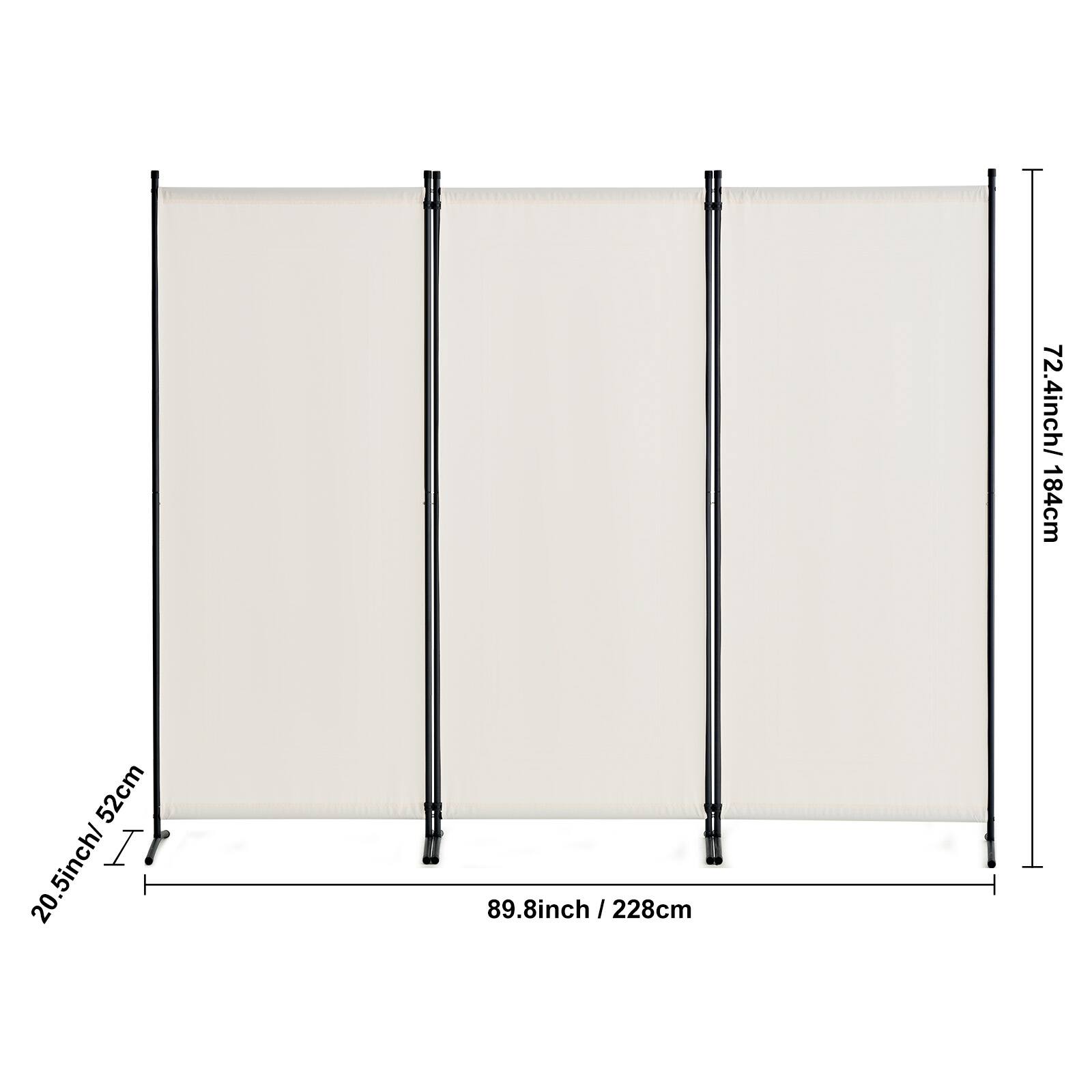 72.4inch/ 184cm, 20.5inch/ 52cm, 89.8inch / 228cm, 228cm