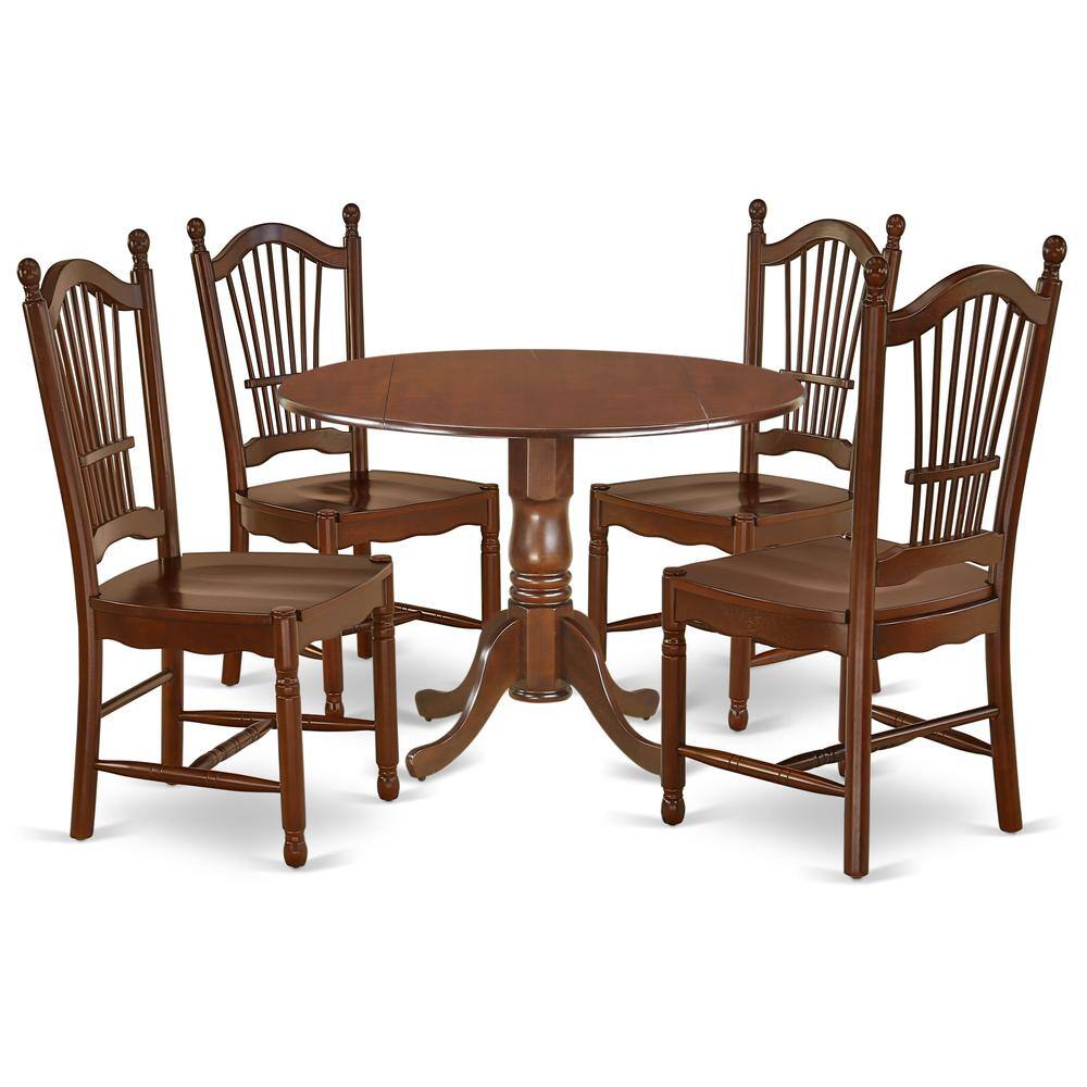 Back. East West Furniture - Dining Room Set Mahogany - Mahogany.