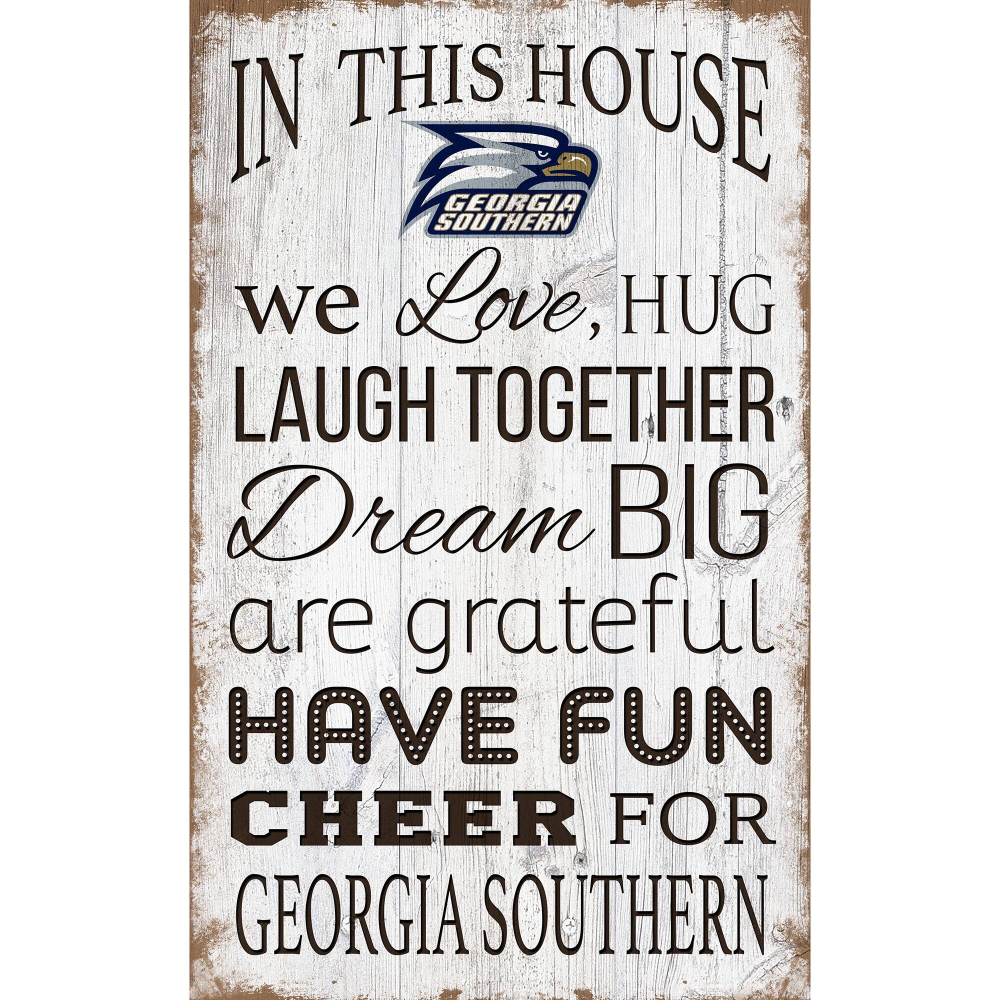 Georgia Southern Eagles 11'' x 19'' Team In This House Sign