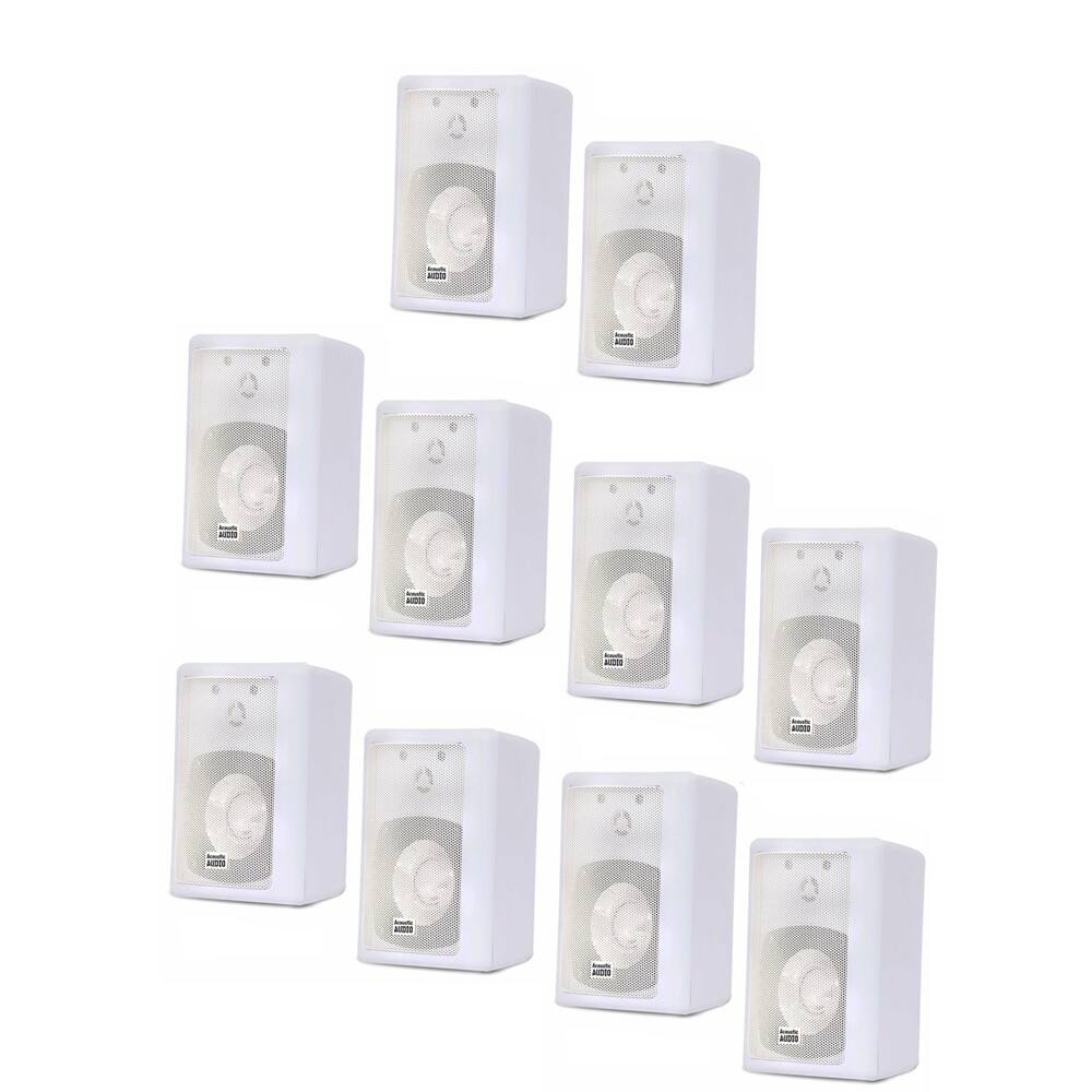 Front. Acoustic Audio by Goldwood - 151W Indoor Outdoor 2 Way All-Weather Speakers 5 Pair Pack 151W-5Pr - White.