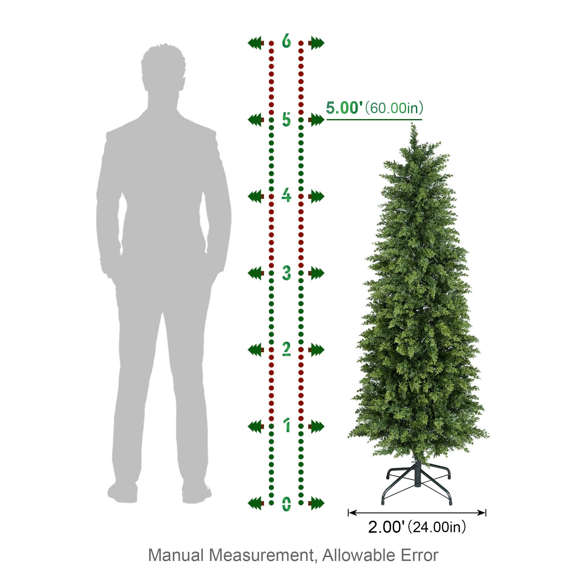 5.00' (60.00in)  
2.00' (24.00in) Manual Measurement, Allowable Error